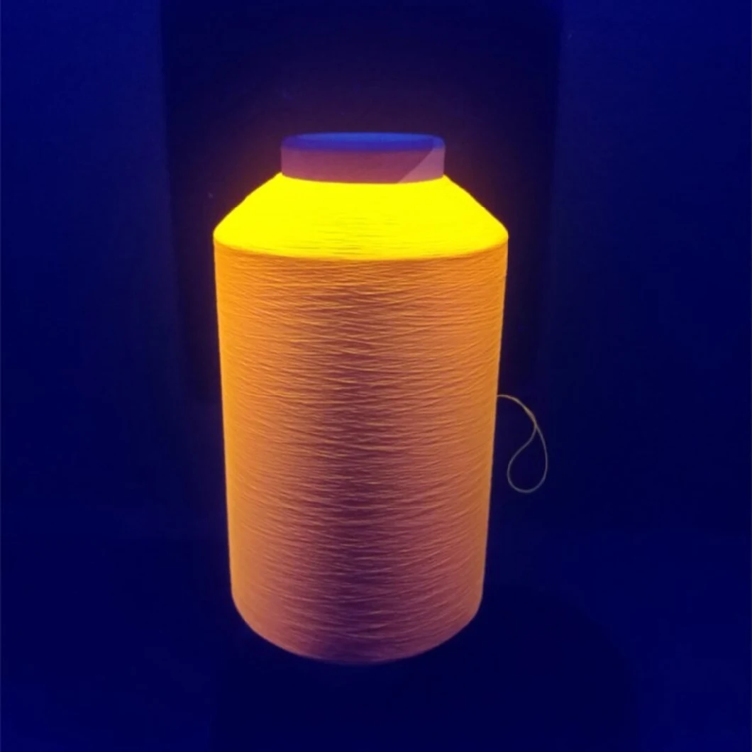 Wholesale Functional Yarn Glows in The Dark 75D/36f DTY Phosphorescent Effect Ribbon Yarn